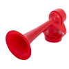 Red emergency gas horn shown on a white background with no other objects visible