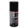 Side view of a black emergency gas horn canister with label and safety instructions visible