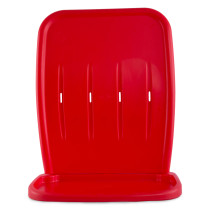 Front view of a red double stand red showing the smooth surface and four vertical slots
