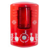 Front view of the red howler site alaert showing the button and light on the device