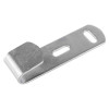 metal fire extinguisher j bracket flat with two holes for fixing and a curved end for holding