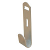 single angled j bracket made of metal with two oval holes for mounting