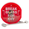 Hskb2Hch Plastic Break Glass Keybox Hammer Chain Front Listing
