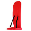 Red stand with black co2 extinguisher strap attached without extinguisher shown