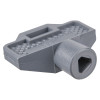 Closeup of a single replacement key from the rotationally moulded cabinet 10 pack showing its textured surface and square hole