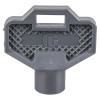 Front view of a replacement key from a rotationally moulded cabinet 10 pack in grey plastic