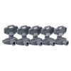 Five replacement keys rotationally moulded cabinet laid out in a group showing their shape and details