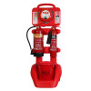 firechief double trolley with two extinguishers and a red bell on a red wheeled stand