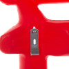 Metal bracket attached to the red rotationally moulded double extinguisher trolley frame