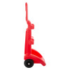 Side view of a rotationally moulded double extinguisher trolley showing its handle and wheels