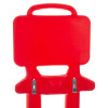 Top view of the red rotationally moulded double extinguisher trolley handle and upper frame section