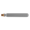 Front view of a co2 55g pvc coated cartridge showing the grey coated body and threaded brass end