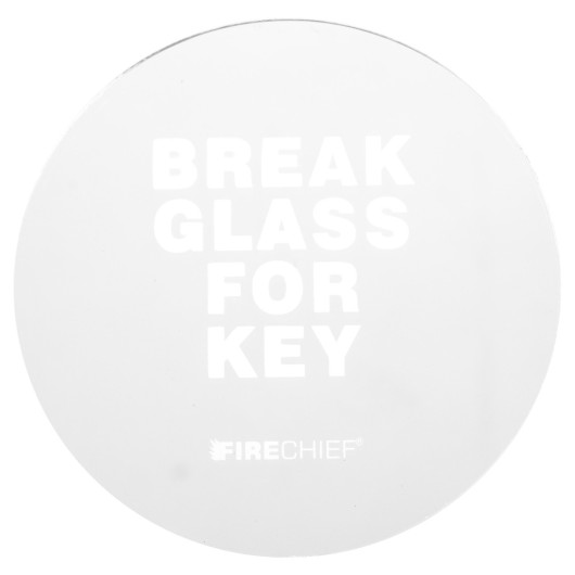a front shot of the circular break glass for keyboxes