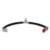 Front view of a 2 kg ltr stainless steel strap with a black band and metal ends, one end showing a red tip