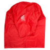 Back view of red wheeled fire extinguisher cover 100kg made from durable fabric with a clear patch on the surface