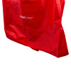 Close-up of the bottom of a red Firechief wheeled fire extinguisher cover 50kg 50l showing fabric texture and logo
