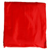 Front view of a folded bright red evacuation sheet for active mattress air mattress