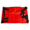 harvest healthcare evacuation sheet unrolled flat with black straps on a white background