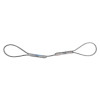 Front view of a 50cm steel cable anchorage sling showing both looped ends and metal connections
