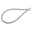 Close up of the loop on a 50cm steel cable anchorage sling showing its twisted wire strands