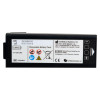 Disposable medical battery pack showing lot number, expiry date, voltage, capacity, and regulatory markings.