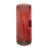 Front view of a jo bird single fire extinguisher cabinet with a transparent red door and a black handle