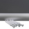 Close-up of Jna4Snfr A4 Aluminium Snap Frame 255Mm Profile fixings with screws and wall plugs against a grey background