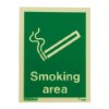 designated smoking area pvc rigid sign showing a smoking cigarette icon with the words Smoking area on a green background