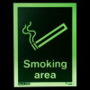 Glowing designated smoking area sign rigid pvc 200x150mm showing a smoking cigarette icon and text