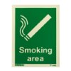 Front view of designated smoking area vinyl sign with a smoking symbol and text reading Smoking area