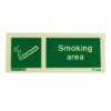 Front view of a designated smoking area pvc rigid sign showing a smoking cigarette symbol and text reading Smoking area