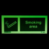 glowing designated smoking area sign rigid pvc 80x200mm showing a cigarette icon and smoking area text