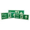 js436k js436j jalite fire exit sign arrow up shown with other similar signs for size comparison