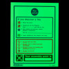 Glowing fire action sign showing steps to take if fire is discovered and safety instructions