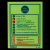 Fire action sign glowing with safety instructions for fire emergencies and warnings