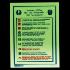 Glowing fire action sign showing emergency instructions and safety icons in multiple languages
