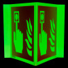 jalite panoramic fire alarm location no text sign glowing with hand pressing button symbol on two sides