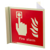 jalite panoramic fire alarm location with text sign showing angled red and white fire alarm symbol with hand pressing button