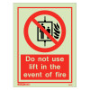 Jalite 8143PT Do Not Use Life In The Event Of Fire Sign