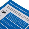 close up of a4 handwashing respiratory hygiene poster showing advice on washing hands and avoiding touching the face