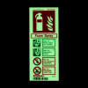 portrait glowing sign showing the types of fire a foam extinguisher can be used on