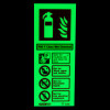 jalite wet chemical extinguisher id sign showing fire extinguisher symbol and safety instructions illuminated in green