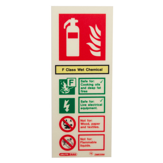 Wet Chemical Fire Extinguisher Sign