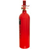 Side view of a refurbished 2kg co2 fire extinguisher showing the valve and handle mechanism