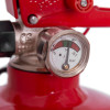 Close-up of the gauge on a jewel saffire 3kg powder slimline fire extinguisher showing pressure levels