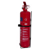 jewel saffire 3kg powder slimline fire extinguisher shown from the side with red body and black mounting bracket