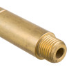 Close-up detail of the threaded end of a thomas glover extinguisher valve removal recharge bar in brass color