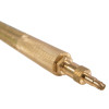 Angled view of a brass extinguisher valve removal and recharge bar with textured grip and threaded tip