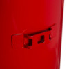 Close up detail of the red metal handle on a jewel 6l water fire extinguisher