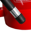 Close-up of the nozzle on the jewel 6l water fire extinguisher showing the black tip and part of the red body